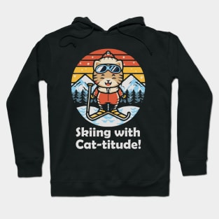 Skiing with Cat-itude! Skiing Cat Hoodie